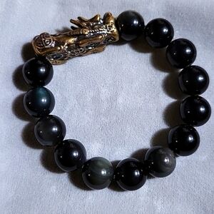 Black Obsidian Wealth and Good Luck Bracelet